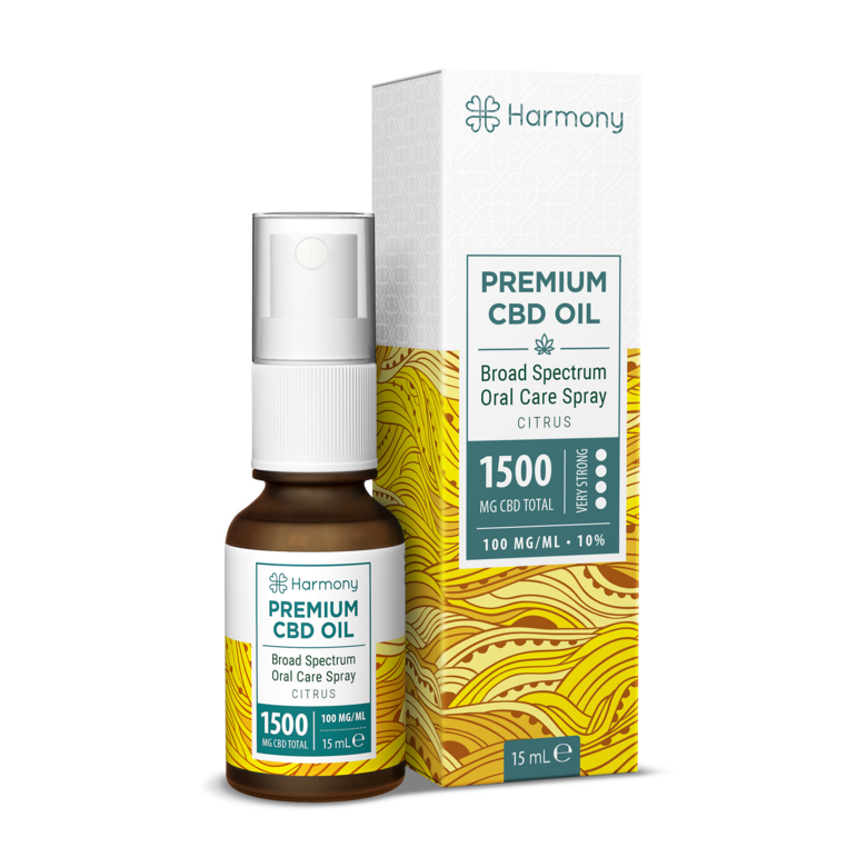 CBD sprejs CITRUS, 1500mg 15ml, bez THC, HARMONY